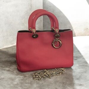 Dior Pink Diorissmo Top Handle Bag Leather EUC